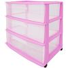Homz - Carrello portaoggetti in plastica, con 3 cassetti, colore: Viola