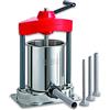 Dick F. DICK Riempitrice (capacità 6,8 Litri, macellai/macelleri/cuochi amatoriali/Barbecue, con Tubi di riempimento, Macchina per Salsicce in Acciaio Inox, Facile da Applicare), Cromato