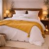 HOME LINGE PASSION Lenzuolo con angoli in 100% garza di cotone, 90 x 200 cm, zafferano