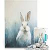 JIANGENNF Puzzle per ragazzi da 1000 pezzi: Coniglio bianco in un campo blu gioco impossibile sfida difficile compleanno e altre occasioni 38x52cm
