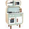 Janod - Cucina Bifacciale Cooker Reverso - Mini Cucina in Legno per Bambini a 2 Lati - Cucina Giocattolo Luminosa e Sonora - con 7 Accessori - da 3 a 8 Anni, J06594
