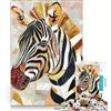 JIANGENNF Puzzle per adulti da 1000 pezzi con zebra dorata gioco divertente per tutta la famiglia con pezzi ad incastro di forma casuale 38x26cm