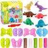 TaimeiMao Plastilina Giocattoli per Bambini 3 Anni con Accessori Modellazione | 7 Accessori Plastichina e 5 Argilla Modellabile, Set Craft Dinosauro, Giochi Creativi per Bambini e Bambine 3 4 5 Anni