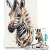 JIANGENNF Puzzle da 1000 pezzi con zebra e acquerello astratto giocattolo decorativo da parete stimolante da completare per rafforzare l'amore tra le coppie 38x52cm