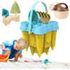 Generisch Set di castelli di sabbia - Set di giocattoli da spiaggia da 20 cm, portatile, zaino in rete stabile, kit per bambini, gioco in spiaggia, Natale, compleanno, regalo, all'aperto