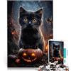 AITEXI Puzzle da 1000 pezzi per adolescenti Gatto nero su zucca di Halloween Giochi educativi fai da te offerte come regali per tutta la famiglia 38x26cm
