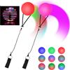 Focenat 2 palline da giocoliere luminose, con colori arcobaleno ed effetto stroboscopico, per fitness, danza, giocattolo per bambini