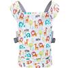 Miracle Baby Marsupio per bambole per bambini, Trasporto anteriore e posteriore con cinghie regolabili per ragazze, accessori per bambole imbottite per bambini, 100% cotone, Zoo