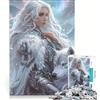 JIANGENNF Puzzle da 1000 pezzi per adulti con folletto bianco e lupo protettivo giocattolo educativo rilassante e stimolante per l'intelletto ideale come regalo 38x26cm