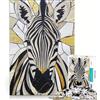 JIANGENNF Puzzle da 1000 pezzi per adolescenti con zebra decorazione dorata antistress ideale per la casa per collezionisti e artisti 38x26cm