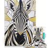 JIANGENNF Puzzle per adulti da 1000 pezzi con zebra e decorazioni dorate gioco interattivo interazione genitore-figlio compleanno e Natale 38x52cm