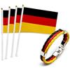 JOVYTH Set 5 Pezzi Braccialetti Calcio Germania, 4 Bandierine Da Tifoso, Gadget Per La Coppa Del Mondo, Regalini Per Compleanno Bambini, Per Festa Calcio