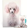 JIANGENNF Puzzle da 1000 pezzi per ragazzi barboncino bianco rosa acceso giochi educativi corsa a tempo collezione d'artista belle arti 50x75cm