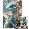 JIANGENNF Puzzle da 1000 pezzi per adulti Drago Bianco Magico Cucciolo Gioco Divertente Stimolante da Completare Migliora l'Amore tra le Coppie 38x26cm