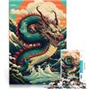 SYUNFEI Onda giapponese del drago Puzzle da 1000 pezzi per adulti Giocattolo educativo antistress Attività divertenti a casa, regali di compleanno, regali di viaggio, 75x50cm