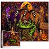 Tucocoo Puzzle di strega di Halloween, 1000 pezzi, scheletro, stregoneria, feste, puzzle per adulti, spettrale autunno gotico, fantasia, puzzle artistico colorato per sfidanti serate di gioco in famiglia