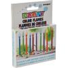 Unique Party 34099 - Candele Con Fiamma Colorata e Supporti, Confezione da 10 , Modelli/Colori Assortiti, 1 Pezzo