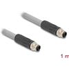 Delock - Cavo sensore - da M12 (5 pin) (M) a M12 (5 pin) (M) 16 A - 1,0 m - senza silicone, codice L - grigio (80532)