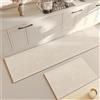 Highdi Tappeto Cucina Antiscivolo Lavabile, Design Moderno Tappeto Passatoia Cucina Tappeto da Cucina Lungo Tappeti Runner Tappeto Corridoio per Ingresso Soggiorno Bagno (45x150cm,Beige 2)