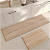 Highdi Tappeto Cucina Antiscivolo Lavabile, Design Moderno Tappeto Passatoia Cucina Tappeto da Cucina Lungo Tappeti Runner Tappeto Corridoio per Ingresso Soggiorno Bagno (60x180cm,Legno)