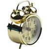 BlesConi Sveglia meccanica classica a ferro di cavallo, orologio da tavolo in metallo a carica manuale con asta a campana per la decorazione domestica