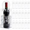 VETOLAKA 18 sacchetti di ghiaccio in PVC per bottiglie, 10 x 25 x 10 cm, trasparenti, a prova di perdite, con manico, per birra fredda, vino, bevande, attività all'aperto, campeggio