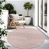 TT Home Tappeto Per Esterni Tappeto Cucina Balcone Terrazza Design Moderno Monocolore, Colore: Rosa, Dimensione:80 cm tondo