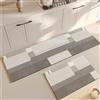 Highdi Tappeto Cucina Antiscivolo Lavabile, Design Moderno Tappeto Passatoia Cucina Tappeto da Cucina Lungo Tappeti Runner Tappeto Corridoio per Ingresso Soggiorno Bagno (60x120cm,Grigio scuro)