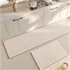 Highdi Tappeto Cucina Antiscivolo Lavabile, Design Moderno Tappeto Passatoia Cucina Tappeto da Cucina Lungo Tappeti Runner Tappeto Corridoio per Ingresso Soggiorno Bagno (60x150cm,Bianco)