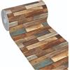 emmevi Tappeto Cucina Antimacchia Stampa HD Alta Definizione Passatoia Gomma Pvc 51x230 Parquet Colorato