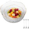 SICANAUO 3 ciotole trasparenti per insalata, in plastica, per mescolare con 3 forchette, per dessert di frutta, impilabili, per insalata, cereali, popcorn, cucina (3 misure)