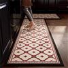 Highdi Tappeto Cucina, Antiscivolo Tappeto Passatoia Cucina, Tappeto Cucina in Diatomite Moderno Geometrico,Tappeti Runner Tappeto Corridoio per Ingresso Soggiorno Bagno (Rosso,60x180cm)