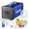 VEVOR Generatore di Ozono Professionale 45000 mg/h, Ozonizzatore Commerciale con Avvio Ritardato di 15 s, Modalità Acqua con Doppio Tubo, Touchscreen LCD, per Auto, Animali Domestici, Fino a 350 m²