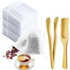 Veszoen 500 bustine di tè per tè sfuso con cucchiaino e pinzette, 7 x 9 cm, filtro da tè in carta con cordoncino, sacchetti monouso per tè, profumati, spezie, vaniglia, lavanda, caffè (bianco)