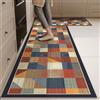 Highdi Retrò Americano Tappeto Cucina,Antiscivolo Tappeto Passatoia Cucina, 2,5 mm Tappeto Cucina in Diatomite,Tappeti Runner Tappeto Corridoio per Ingresso Soggiorno Bagno (Colorato 15,50x160cm)