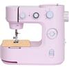 Rogowsen Mini macchina da cucire rosa, ideale per principianti, macchina da cucire portatile, dotata di illuminazione a LED e interruttore a pedale, macchina da cucire versatile fai da te, adatta per l'uso a
