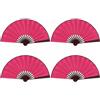 XDGBGFN Ventagli cinesi pieghevoli in bambù, 26,7 cm, 4 pezzi (rosa rosato)
