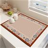 Highdi 2 pezzi Tappetino Scolapiatti Assorbente, Marocco Vintage Tappetino Macchina Caffe Asciugatura Rapida, Antiscivolo Tappetino Scolapiatti Lavello Cucina per Bar Club Cucina (Rosso vino,40x50cm)