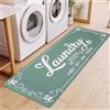 XLHOMO Tappeto per lavanderia, 43,2 x 152,4 cm, antiscivolo, in nappa color foglia di tè, lavabile, per lavanderia, cucina, bagno, fango, corridoio e ingresso