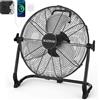 NATPOW Ventilatore da pavimento ricaricabile per interni ed esterni, 13200 mAh Ventilatore con porte Type-C e USB, cavo di alimentazione da 1,5 m, 30cm silenzioso ventilatore grande da tarra, nero