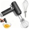 GBKDQQ Frullatore a mano senza fili elettrico per alimenti senza fili a 3 velocità 2 batticuovo, ricarica USB, frullatore elettrico portatile per impasto/torta/crema/mixer/cucina