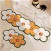 Highdi Tappeto Cucina Antiscivolo Lavabile Stampa Modello Fiore 3D Tappeto Passatoia Cucina Tappeto da Cucina Lungo Tappeti Runner Tappeto Corridoio per Ingresso Soggiorno Bagno (80x160cm,Arancione)