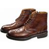Exton Scarpa uomo stivaletto Inglesina lavorato a mano in vera pelle con zip colore mogano numero 43 (acquista un numero in meno del solito che indossi)