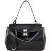 NGGU Borsa tote da donna in pelle scamosciata e pelle, borsa a tracolla in morbida pelle per donne, borsa a tracolla per viaggi e lavoro, 02 Nero, Small