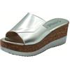 Cinzia Soft IAF53480 Platino Sandali scalsati per Donna con Zeppa Alta in Pelle (Taglia 39)
