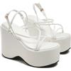 Generico Sandali Donna Zeppa Sandali Con Zeppa Donna Platform Scarpe Estive Oro Da Tacco Neri Infradito 35 Sandalo Estivo Eleganti Espadrillas Bianco Strass Argento Plateau 42 Spiaggia Zatteroni Alta Numero