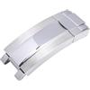 ROUHO 16 x 9mm Acciaio Inossidabile Orologio Chiusura Scivolare Serratura Fibbia Ricambio Accessori per Rolex Daytona Submariner Oyster Datejust Explorer-Argento Lucido