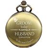 TREEWETO Personalizzato Orologio Da Tasca Inciso Per Uomo Groomsman Miglior Uomo Orologi Da Tasca Al Quarzo Fobwatch - Regali Sposo Per Matrimonio Testimoni Regalo Di Matrimonio