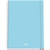 Dohe - Taccuino A4 a quadretti - 100 fogli spessore 90 g/m², dimensioni 22,8 x 30 cm, copertina rigida, chiusura anelli e gomma elastica, griglia 5 mm, materiale scolastico - SERENITY Blu