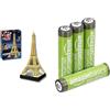 Ravensburger 3D Puzzle Torre Eiffel LED, 226 pezzi, 10+ anni, & Batterie AAA Ricaricabili Amazon Basics 4 pz, 850mAh